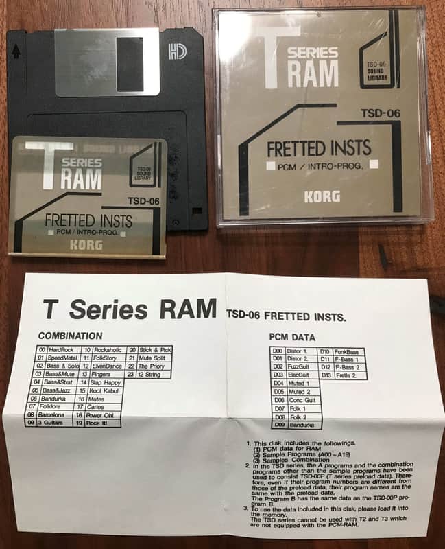 KORG T-SERIES SOUND LIBRAY RAM DISK TSD-06 FRETTED INSTS #1 image 1
