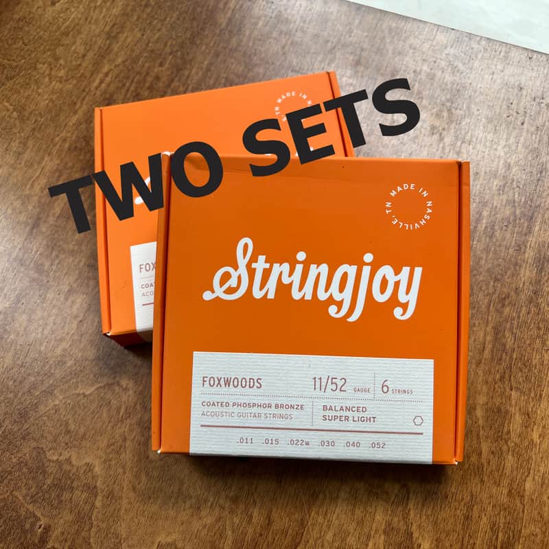Stringjoy Foxwoods coated phosphor bronze balanced super light 11/52 acoustic guitar strings 2020s image 1