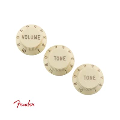 Fender 099-7209-000 Road Worn Strat Knobs Aged White image 1