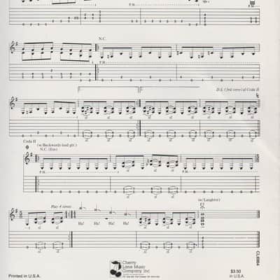 "Master of Puppets" Authorized Edtion Guitar Tab Metallica 1986 Published by Cherry lane image 2