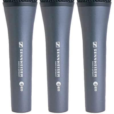 Sennheiser e835 3-Pack of Microphones Dynamic Cardioid Vocal Mics e 835 Set