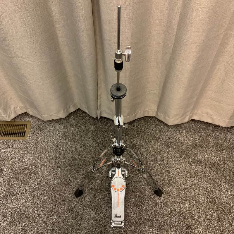 Pearl H930 Demon-Style Heavy-Duty Double Braced 3-Leg Hi-Hat Stand 2010s - Chrome / Orange image 1