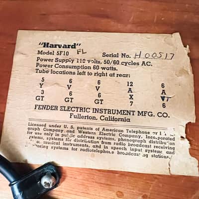 Fender Harvard 5F10 1x10" Combo Amplifier 1956 - Tweed image 11