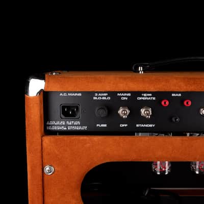 Pre-Owned  '22 Amplified Nation Bombshell 50-Watt Guitar Amp Head And 112 15-ohm 65-watt Matching Cab - Golden Brown Suede Owned by Ben Harper image 9