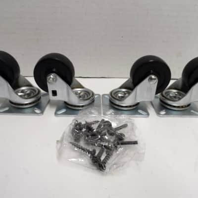 Set of 4 Crate 4x12 CAB Caster Casters Wheel Wheels Speaker Cabinet Amp Swivel Guitar Bass Road Case image 1