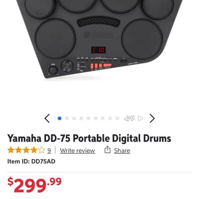Yamaha DD-75 8-Pad Portable Electronic Drum Kit 2017 - Present - Black image 2