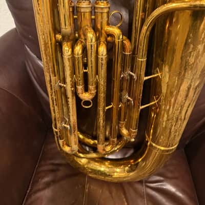 King 1140W Student Model 3-Valve BBb Tuba 2010s - Clear-Lacquered Brass image 2