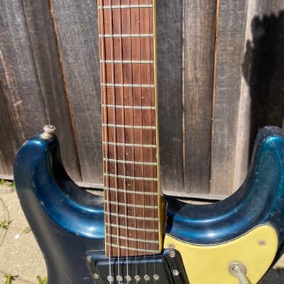 Vintage 1965 Mosrite Ventures Model Vibramute Ink Blue image 4