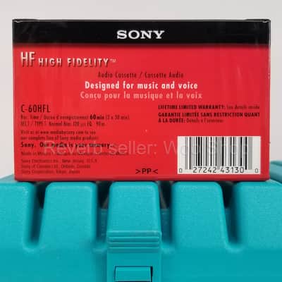 Lot of 10 NEW Sony HF 60 & 90 Audio Cassettes w/Turquoise Tape Taxi Storage Case image 3