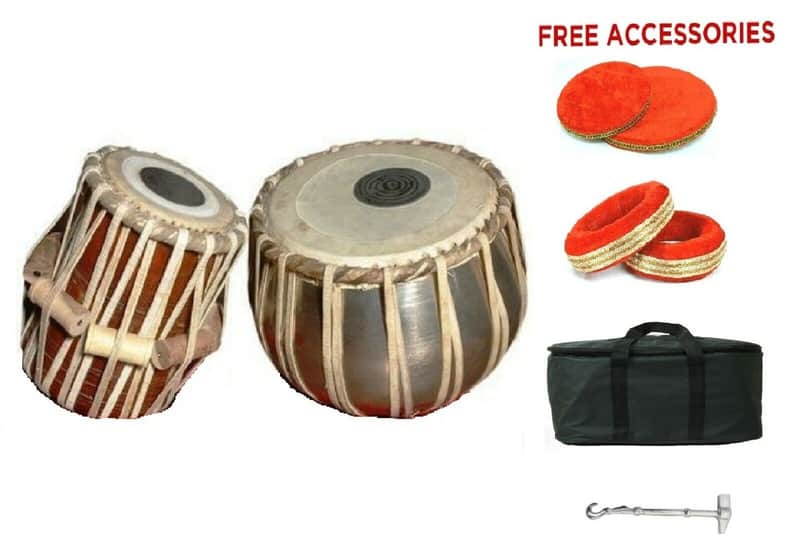 Handmade Steel Tabla Bayan,Drum Set With Bag, ,Finest Dayan with Hammer Cushions Cushions image 1