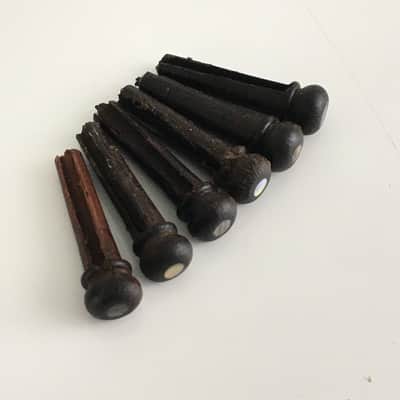 Six Solid Hard Rosewood Guitar Bridge 6 Pins Acoustic Guitar Inlaid Abalone Dot! image 2