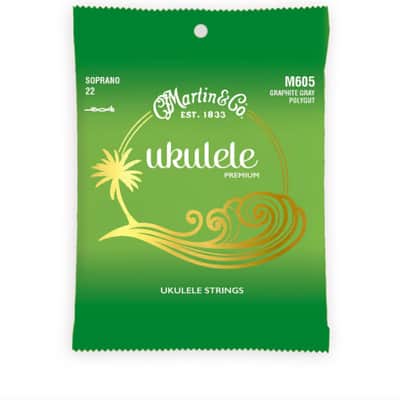 Martin M605 Premium Polygut Soprano Ukulele Strings Graphite Gray Polygut 22 image 1