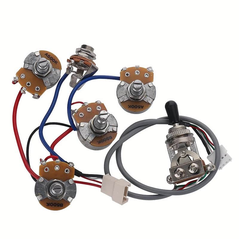 1 Set Guitar les Paul Wiring Harness Kit 2V2T,Les Paul Wiring kit,Guitar Wiring with 2 Pieces A500K Pots and 3 Way Toggle Switch for LPElectric Guitar Les Paul Wiring Harness Standard Series image 1