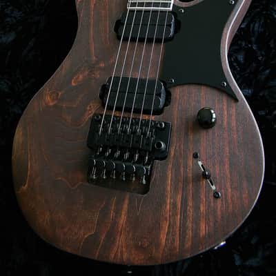 AGT Custom Shop Guitar Raw Walnut Ibanez Parts 540p Style Poplar Body Sharktooth Neck image 2
