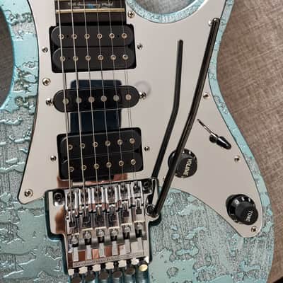 Ibanez JEM90HAM Steve Vai Signature 1998 - Blue-Green Metallic Texture image 3