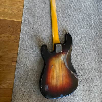 Electric Bass Guitar Custom Precision Maple neck Poplar body  2021 Tobacco sunburst 6.5 pounds image 4