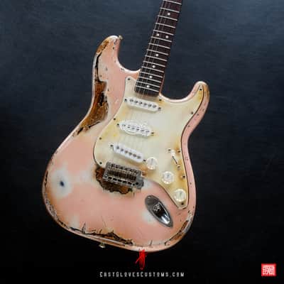 Fender Stratocaster Shell Pink Heavy Aged Relic by East Gloves Customs image 9