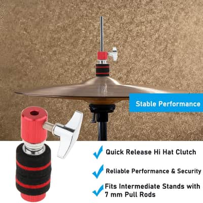 Hi-hat Clutch, Hi Hat Stand for 6 mm Rod, Aluminum Hi-hat Clutch Cymbal Standard Hi-Hat Stands for Jazz Drum Parts Accessories, Red image 6