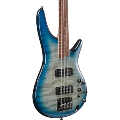Ibanez SR400EQM-SCB Bass Quilted Maple Stained Cosmic Blue Starburst Jatoba Fretboard image 5