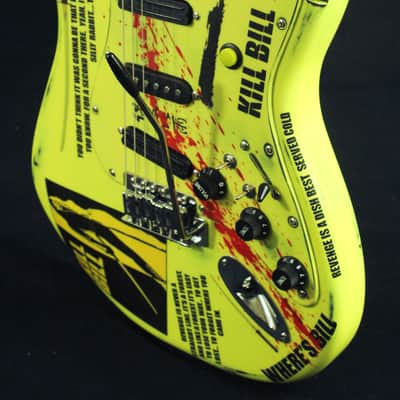 Custom Painted and Upgraded Fender Squier Strat CXS Series Custom  Aged and Worn With Graphics And Matching Headstock image 4