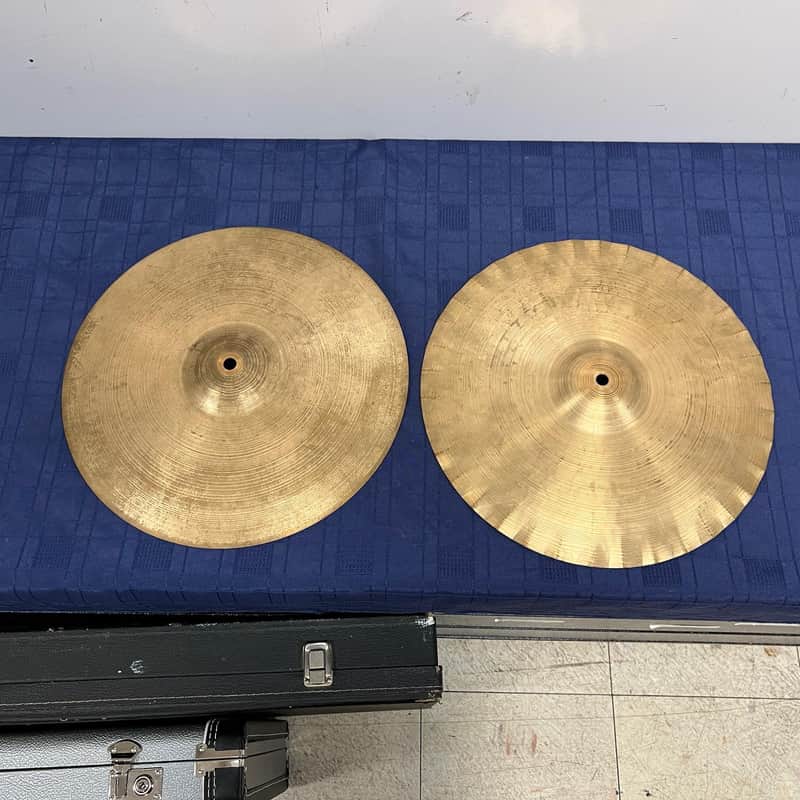 Vintage Paiste 2002 Sound Edge 14" Hi Hat Cymbal Pair Black Label image 1
