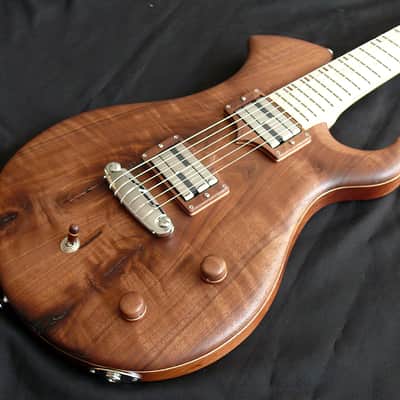 Thomas Cherry Guitar Used Custom Boutique "Jaeloe" style electric guitar. One of a kind. 2025 - Natural bare wood open grained oil finish image 9