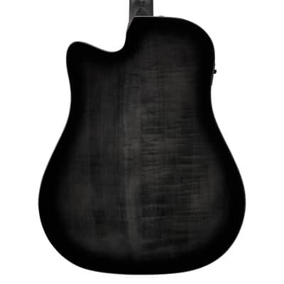 Used Ibanez AAD77CE A/E Guitar - Transparent Black Sunburst High Gloss image 7