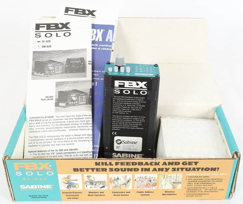 Sabine FBX Solo SL-620 1/4" Connector Feedback Exterminator w/ Box and Adapter image 1