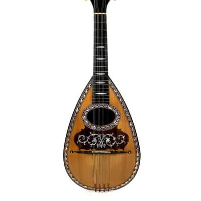 Stridente Neapolitan Mandolin Decorated Curved Ribs 1900's image 9