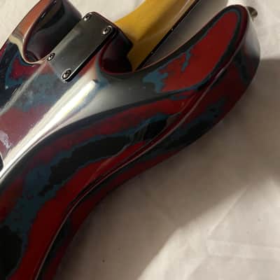 Arbor G-410 Electric Guitar SSS Strat Style Floyd 1980s - Washed Out Red / Blue image 14