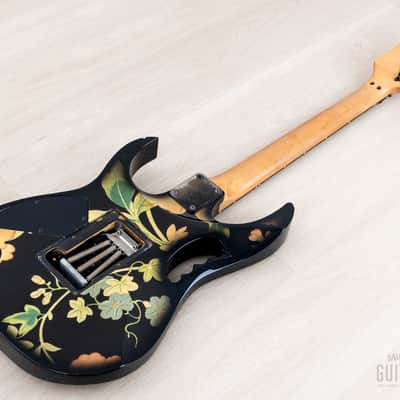 1997 Ibanez JEM77-FP Steve Vai Signature Vintage Guitar Black Floral Pattern image 14