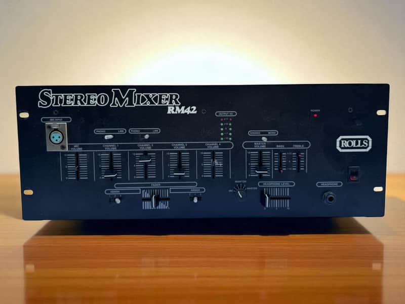 Rolls Stereo Mixer RM42 4 Channel Mixing DJ Studio Fade Audio image 1