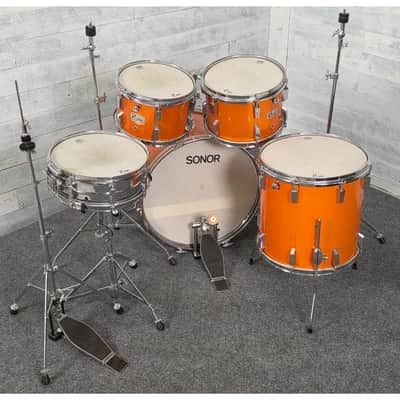 Used Vintage Sonor Champion 5pc Drum Set Metallic Orange w/Hardware - Very Good image 4