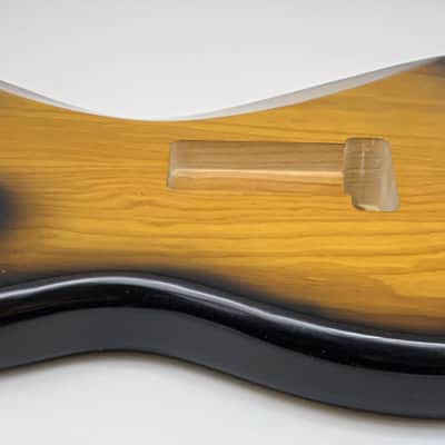 3lbs 8oz BloomDoom Nitro Lacquer Aged Relic 2 Tone Sunburst Hardtail S-Style Vintage Custom Guitar Body image 10