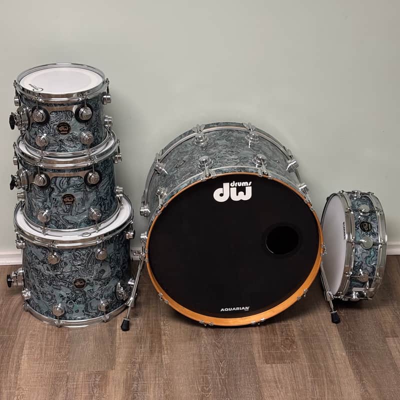 DW Collector's Series Drum Set - 10/12/15/22/14 Blue Abalone Finishply 1999