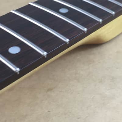 Lefty USA Made Musikraft Custom Aged Relic Strat Guitar Neck Amber Satin Fully Loaded Tuners image 7