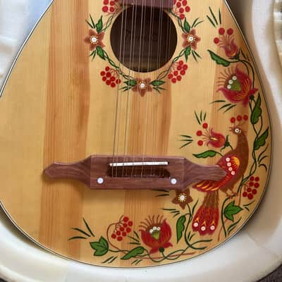 Trembita K-58 Kobza 7-Course / 14-String Ukrainian Folk Lute 2015 Hand-Painted w/ Case image 5