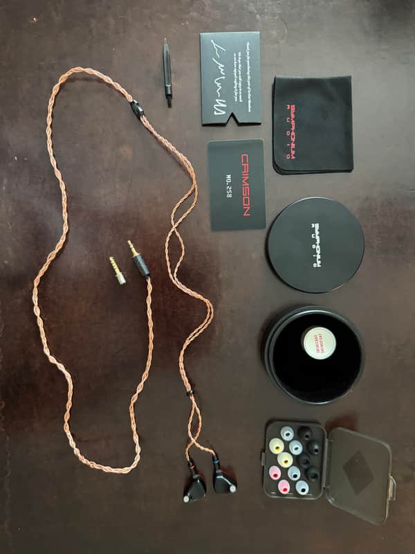 Symphonium Audio Crimson In-Ear Monitors - Black Anodized Aluminium / Forged Carbon image 1