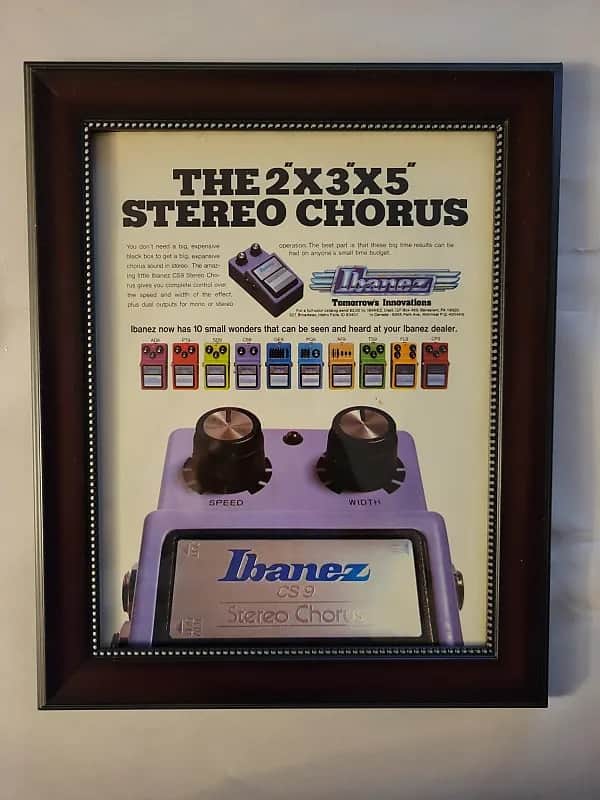 1982 Ibanez Pedals Promotional Ad Framed Ibanez Stereo Chorus CS-9 Original image 1