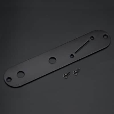 32mm Steel Tele Control Plate with Angled Switch Slot for Fender Telecaster Control Plate Telecaster Electric Guitar, Black