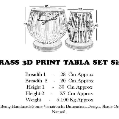 Handmade 3D Printed Designer Drums Set With Bag Folk Musical Percussion Instrument BrassTabla image 4