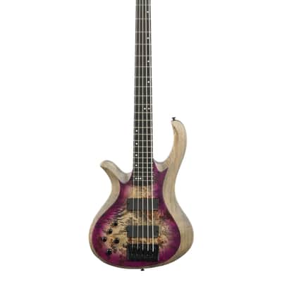 Schecter Riot 5 Left-Handed 5-String Bass Guitar Satin Aurora Burst image 2