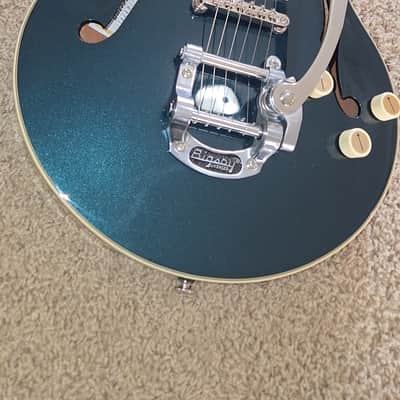 Gretsch G2655T-P90 2021 - Green Midnight Sapphire - Upgrades - Seymour Duncan P-Rails Pickups, Triple Shot System & Grover Locking Tuners image 22