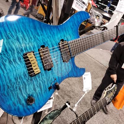 Mayones Regius 7 Infinite Blue 5A Quilt Ragnarok NAMM 2019 image 2