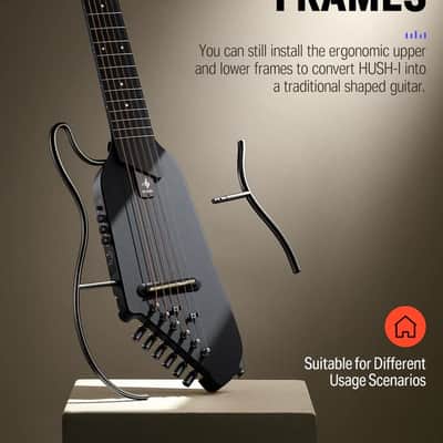 Donner HUSH™ I Acoustic-Electric Travel Guitar - Black image 4