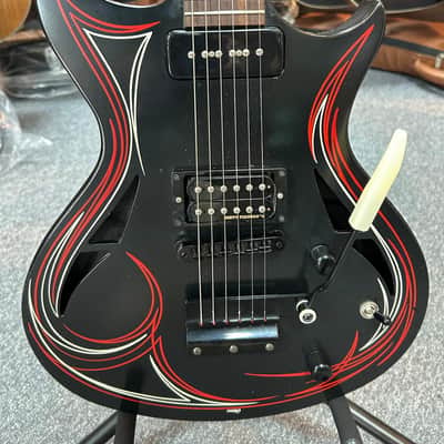 Gibson N-225 Nighthawk Guitar & Hard Case - Ebony/Rick Harris Pinstripe *Limited Edition* image 1
