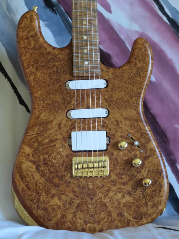 420 Guitars Strat Style  Natural Maple Burl image 1