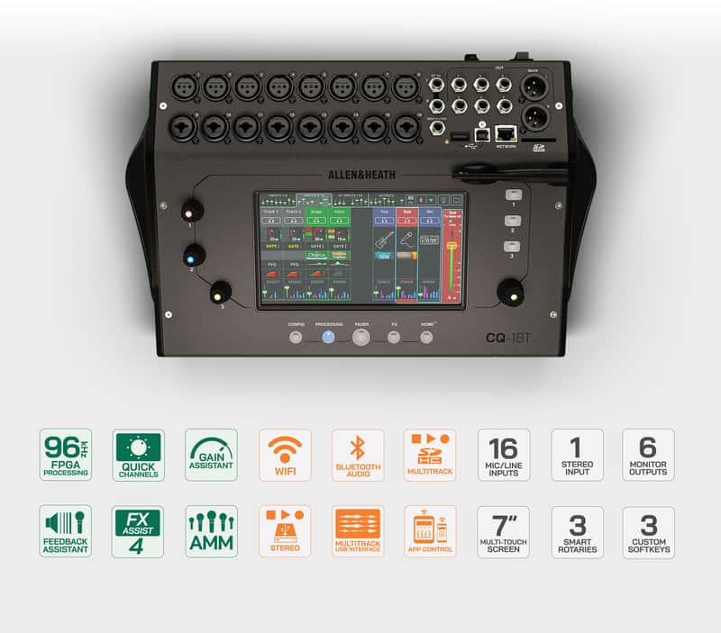 Allen & Heath CQ-18T Compact 18-Channel Digital Mixer with Touchscreen image 1