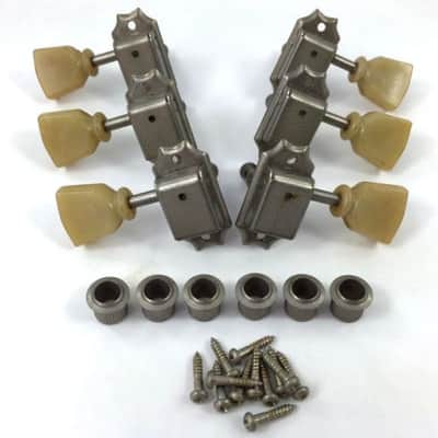 NEW - Gotoh Japan SD90 3x3 Ivoroid Keystone Button Guitar Tuners - AGED RELIC NICKEL image 2
