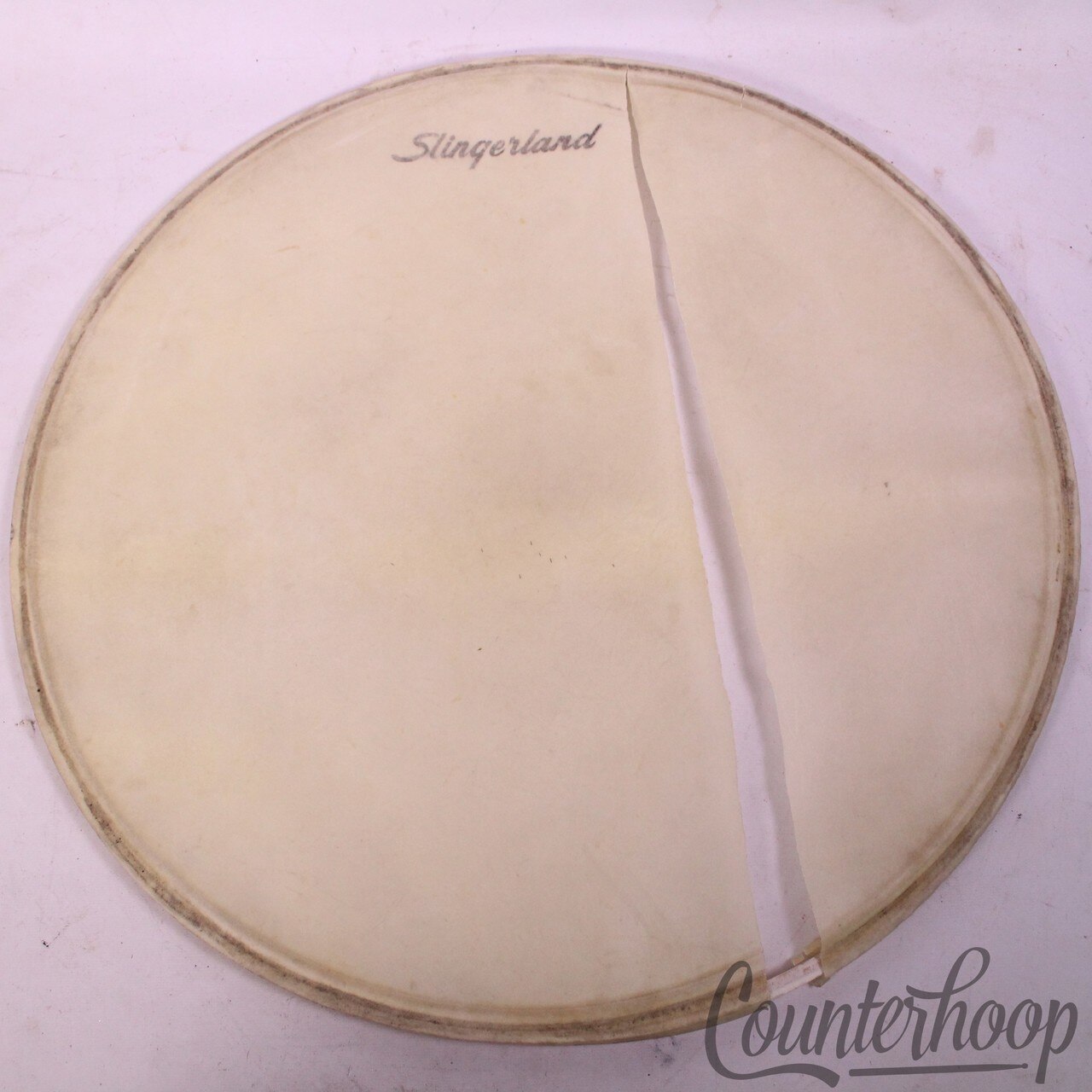 Slingerland 22"Bass Drum Calf Skin Head Logo Resonant Vintage 60s Sound King USA — main photograph